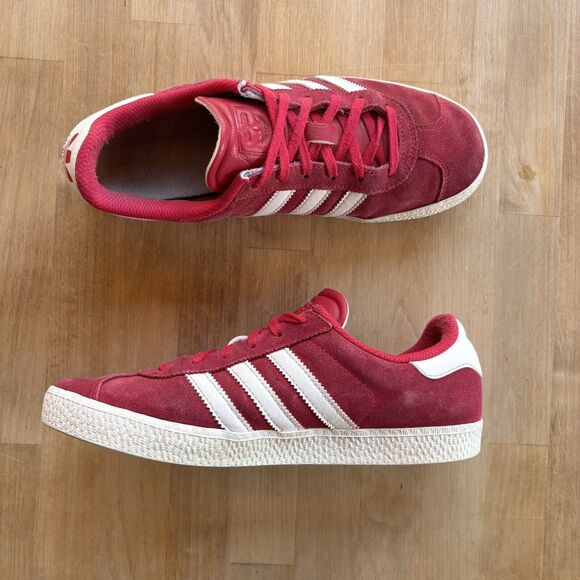 Adidas Originals Gazelle Classic College Red Maroon White Shoes wm 7.5 Youth 5.5 - Picture 3 of 9